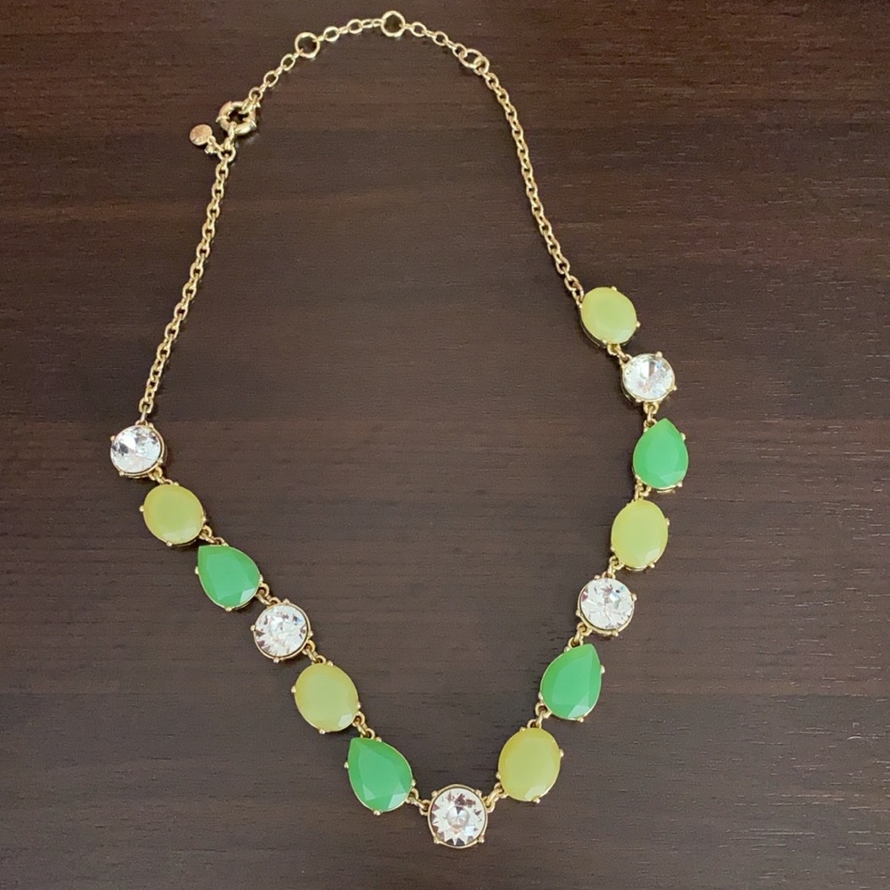 J crew Green and Gold tone Necklace